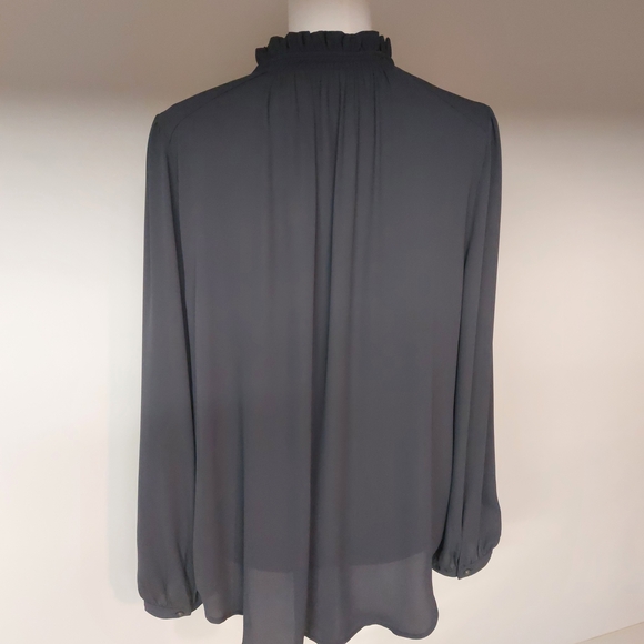 LOFT Charcoal Button-Up Blouse - Picture 2 of 5